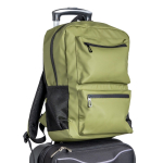 PU lederen rugzak met voor- en zijvakken van mesh 15,6”