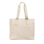 Tas van kunstleer met verborgen vakken en trolleyband 15,6” kleur beige