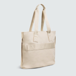 Tas van kunstleer met verborgen vakken en trolleyband 15,6” kleur beige