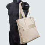 Tas van kunstleer met verborgen vakken en trolleyband 15,6” kleur beige