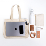 Tas van kunstleer met verborgen vakken en trolleyband 15,6”