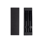 Set balpen en rollerpen van aluminium met hexagonaal design kleur zwart