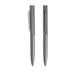 Set balpen en rollerpen van aluminium met hexagonaal design kleur antraciet