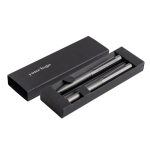 Set balpen en rollerpen van aluminium met hexagonaal design