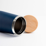 RVS thermosfles met bamboedop 550 ml