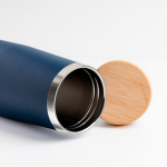 RVS thermosfles met bamboedop 550 ml