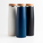 RVS thermosfles met bamboedop 550 ml