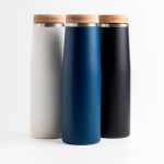 RVS thermosfles met bamboedop 550 ml