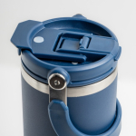 RVS thermobeker met dubbele dop en inklapbaar handvat 900 ml