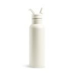 RVS thermosfles met vast handvat en inklapbaar rietje 500 ml kleur beige