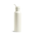 RVS thermosfles met vast handvat en inklapbaar rietje 500 ml kleur beige
