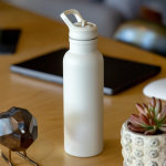 RVS thermosfles met vast handvat en inklapbaar rietje 500 ml