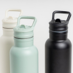 RVS thermosfles met vast handvat en inklapbaar rietje 500 ml