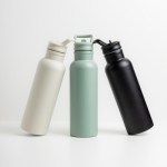 RVS thermosfles met vast handvat en inklapbaar rietje 500 ml