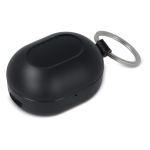 Mini oordopjes in een case ter grootte van een sleutelhanger kleur zwart tweede weergave