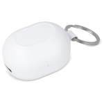 Mini oordopjes in een case ter grootte van een sleutelhanger kleur wit tweede weergave