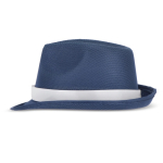 Bedrukbare polyester hoed in verschillende felle kleuren kleur donkerblauw derde weergave