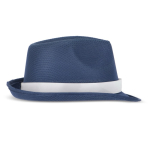 Bedrukbare polyester hoed in verschillende felle kleuren kleur donkerblauw vierde weergave