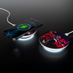 Witte ronde oplader met LED-indicator in de basis 15 W kleur wit zevende weergave