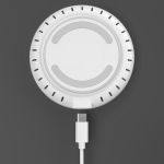 Witte ronde oplader met LED-indicator in de basis 15 W kleur wit