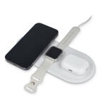Draadloze snellader 3-in-1 voor smartphone en accessoires 15 W kleur wit