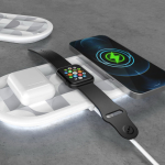 Draadloze snellader 3-in-1 voor smartphone en accessoires 15 W kleur wit achtste weergave