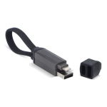 Draagbare oplaadkabel met meerdere aansluitingen kleur zwart derde weergave