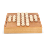 Solitair in houten doos die ook als speelbord dient kleur naturel tweede weergave