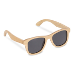 Zonnebril volledig gemaakt van bamboe met zwarte glazen kleur naturel