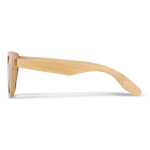 Zonnebril volledig gemaakt van bamboe met zwarte glazen kleur naturel derde weergave