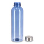 Fles van gerecycled plastic met zilverkleurige dop 500 ml kleur doorzichtig blauw tweede weergave