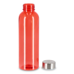 Fles van gerecycled plastic met zilverkleurige dop 500 ml kleur doorzichtig rood tweede weergave