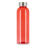 Fles van gerecycled plastic met zilverkleurige dop 500 ml kleur doorzichtig rood vierde weergave