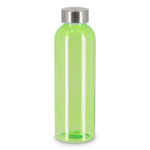 Fles van gerecycled plastic met zilverkleurige dop 500 ml kleur doorzichtig limoen groen