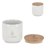 Keramische pot ideaal voor voedselopslag met bamboedeksel 550 ml