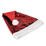 Originele kerstmuts van tweekleurige glinsterende pailletten kleur rood vijfde weergave