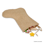 Kerstkous met rustiek jute design en stiksel langs de rand kleur naturel derde weergave