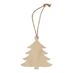 Houten boomvormige hanger om de kerstboom te versieren kleur naturel tweede weergave