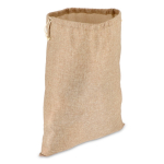 Geschenkzak van jute met rustiek design en trekkoord kleur naturel derde weergave