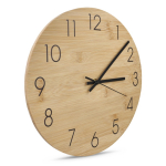 Minimalistische wandklok van bamboe om te personaliseren kleur naturel