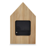 Bureaustandaard klok van bamboe in vorm van een huisje kleur naturel derde weergave