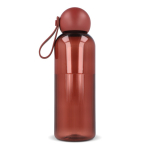 Effen plastic fles met ronde dop en draaglus 600 ml kleur bordeaux vierde weergave