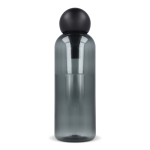 Effen plastic fles met ronde dop en draaglus 600 ml kleur zwart vijfde weergave