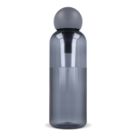 Effen plastic fles met ronde dop en draaglus 600 ml kleur donkergrijs vijfde weergave