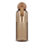 Effen plastic fles met ronde dop en draaglus 600 ml kleur camel derde weergave