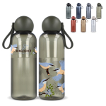 Effen plastic fles met ronde dop en draaglus 600 ml