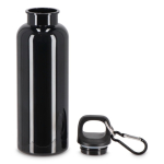 Plastic fles in felle kleuren met bijpassende dop 500 ml kleur zwart tweede weergave