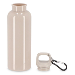 Plastic fles in felle kleuren met bijpassende dop 500 ml kleur beige tweede weergave