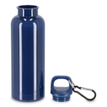 Plastic fles in felle kleuren met bijpassende dop 500 ml kleur donkerblauw tweede weergave