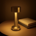 Tafellamp met 3 lichtstanden en touchsensor aan de bovenzijde kleur goud vijfde weergave